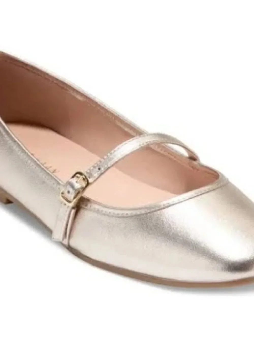 Cole Haan Yelena Mary Jane Ballet Flats Soft Gold Sz 11B